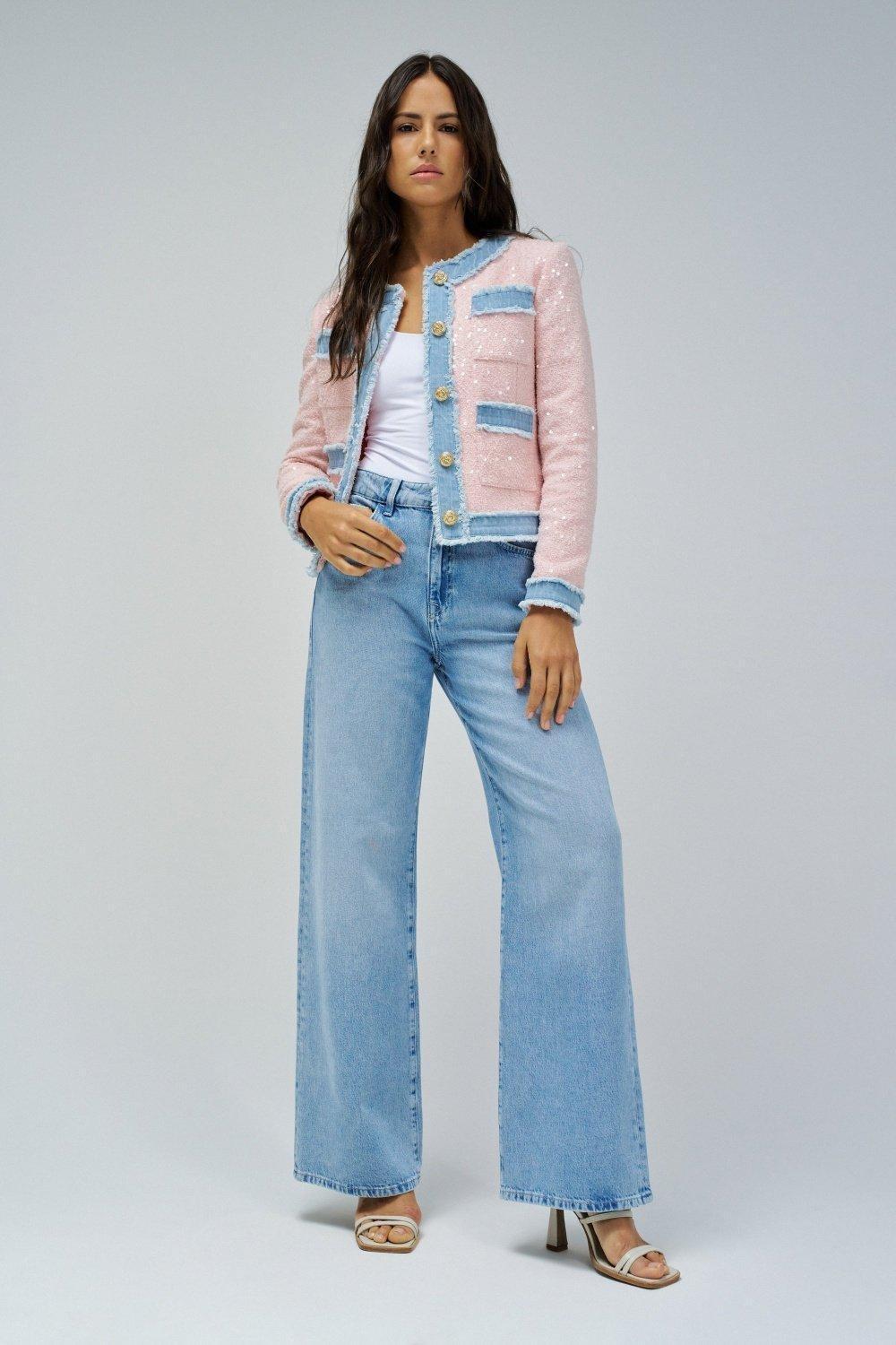 Pink Textured Party Jacket, , large image number 1