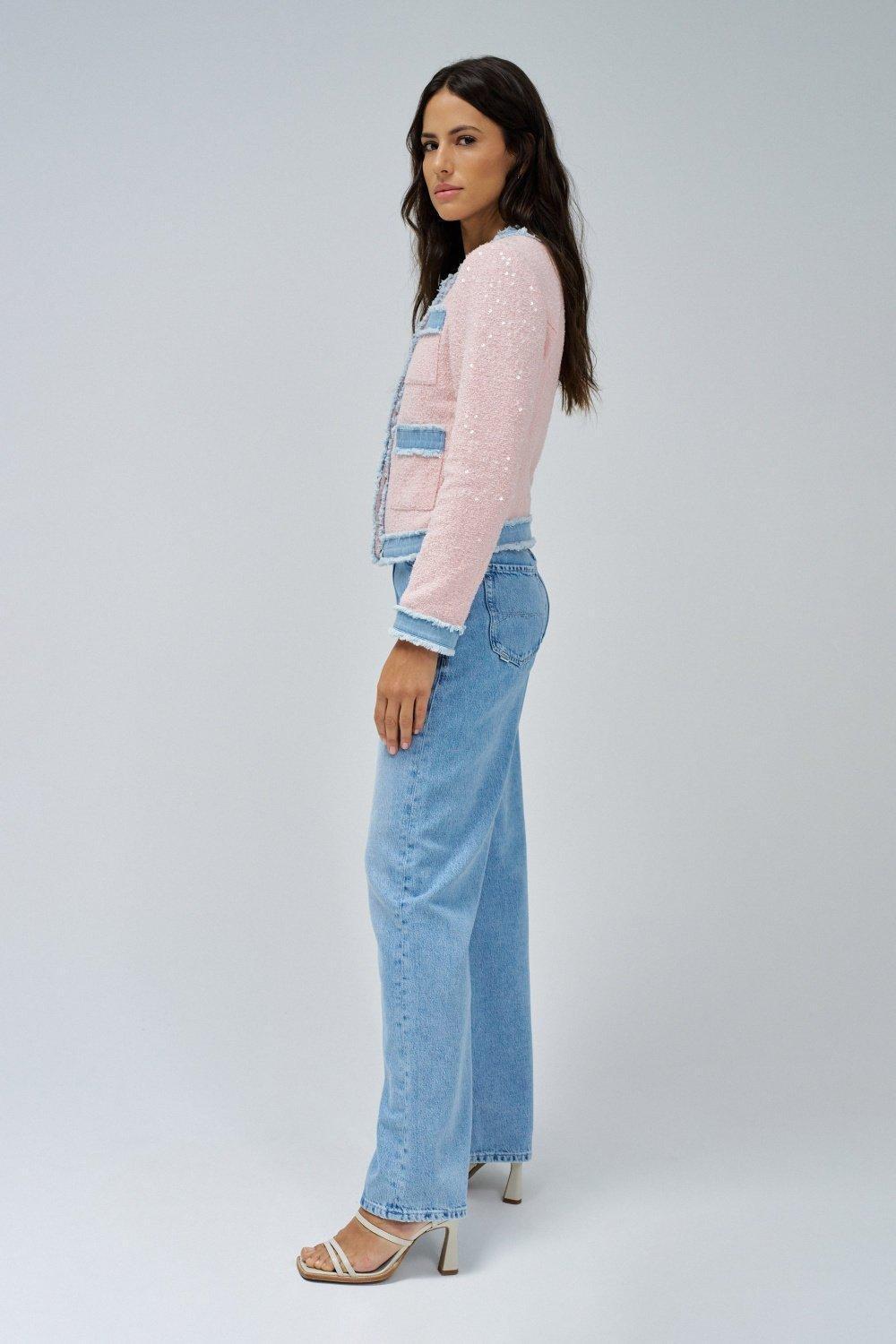 Pink Textured Party Jacket, , large image number 2