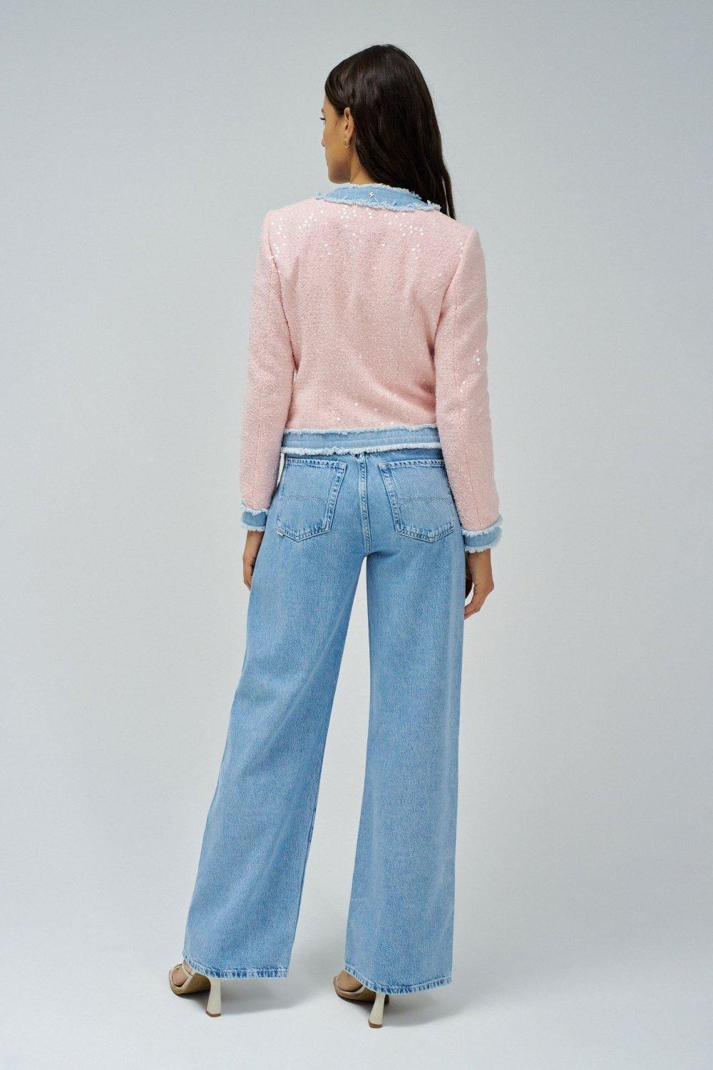 Pink Textured Party Jacket, , large image number 3