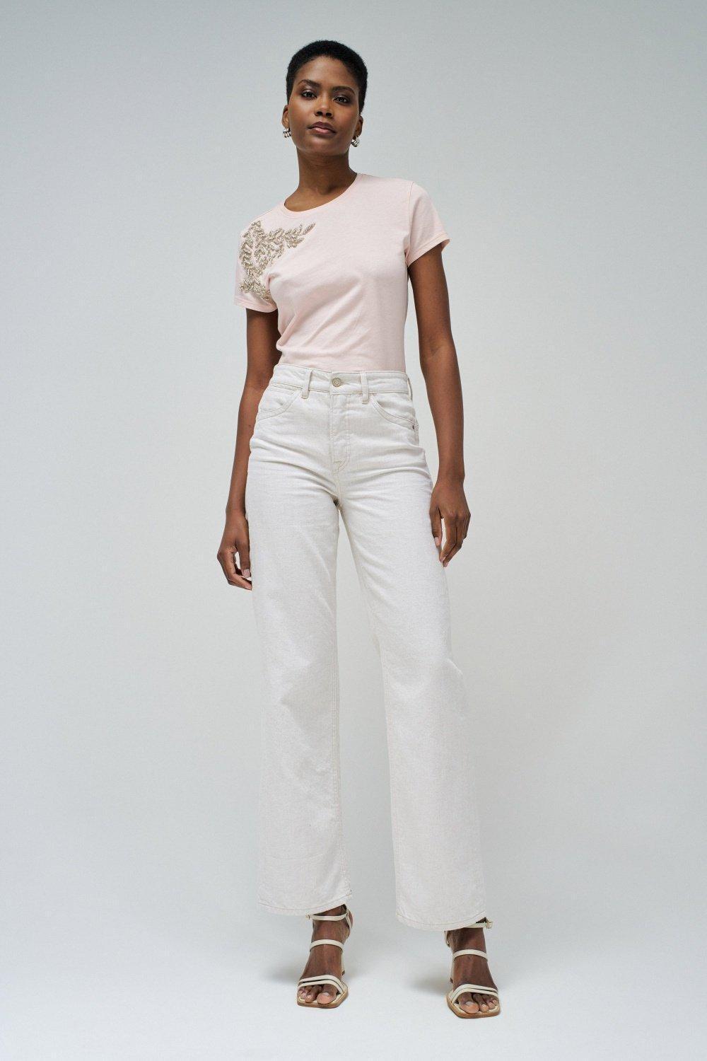 Pink T-Shirt With Shiny Appliques, , large image number 1