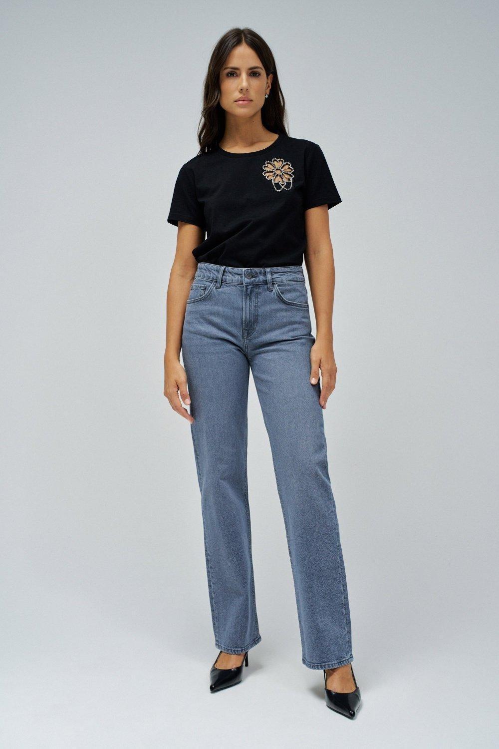 T-Shirt With Floral Cutout, , large image number 1