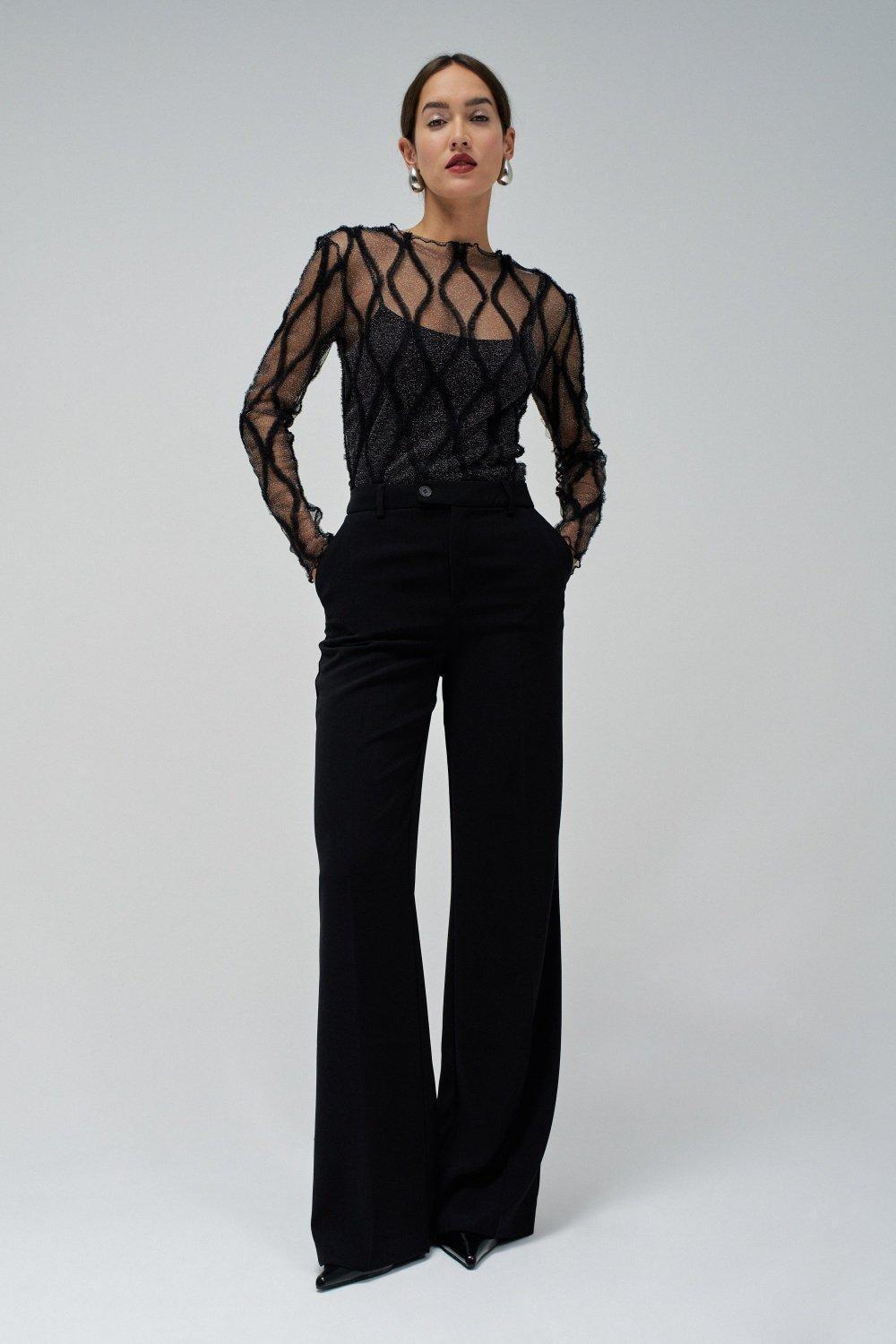 Tulle Top With Vest, Black, large image number 1