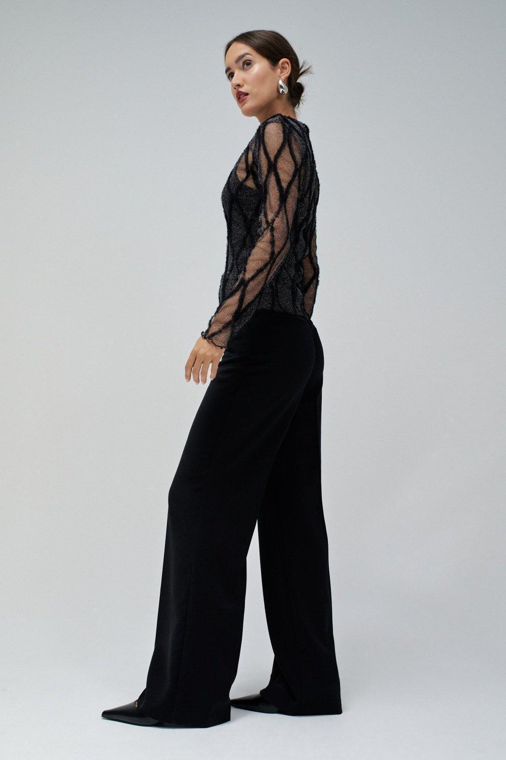 Tulle Top With Vest, Black, large image number 2