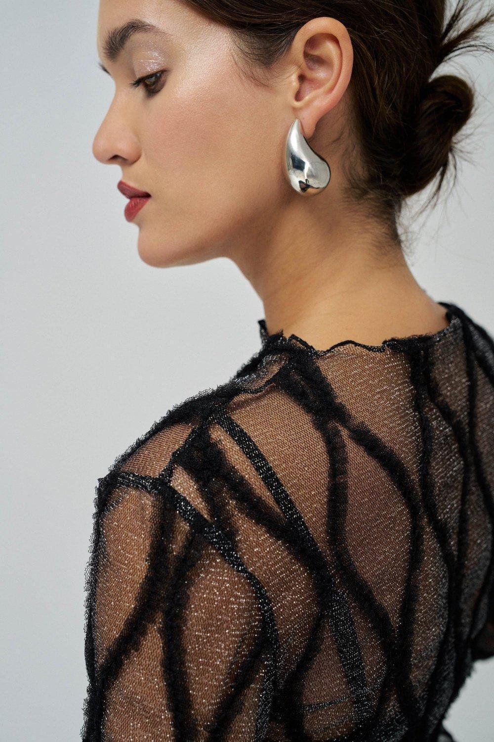 Tulle Top With Vest, Black, large image number 4