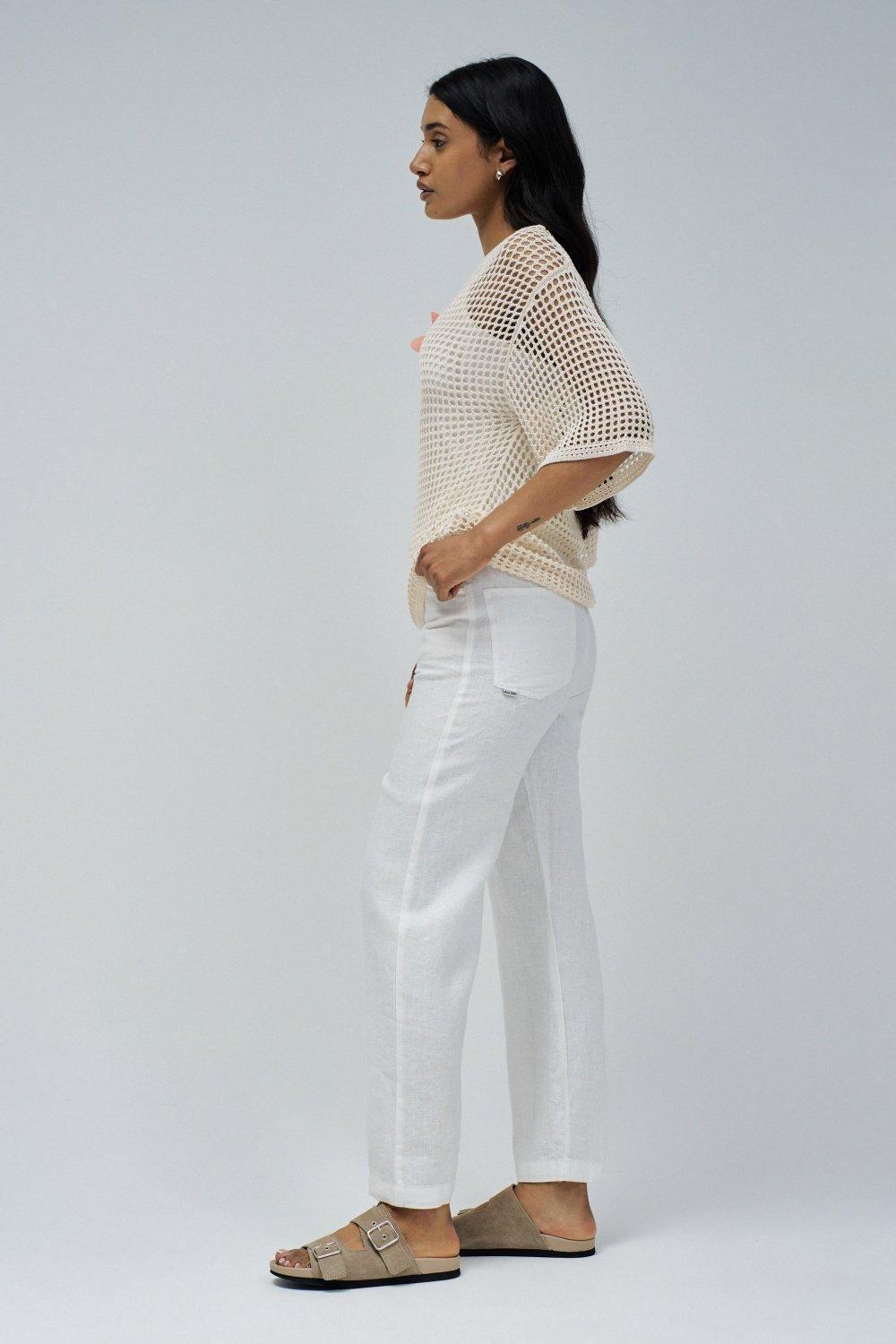 Cream Crochet Tunic Top, , large image number 2