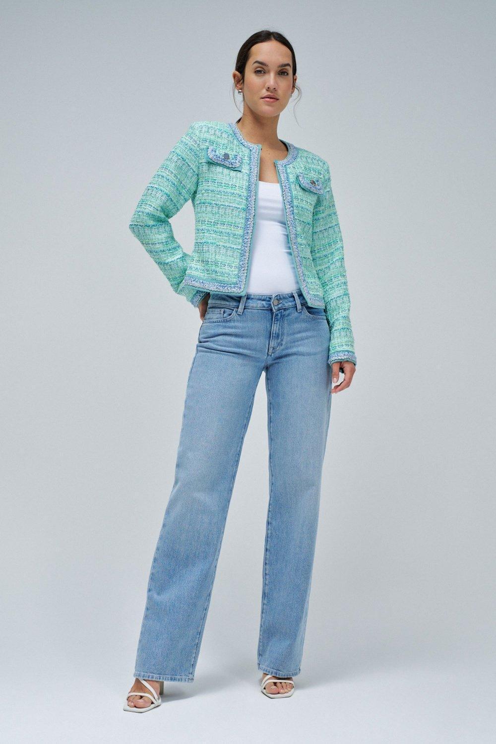 Green Colourful Tweed Jacket, , large image number 1