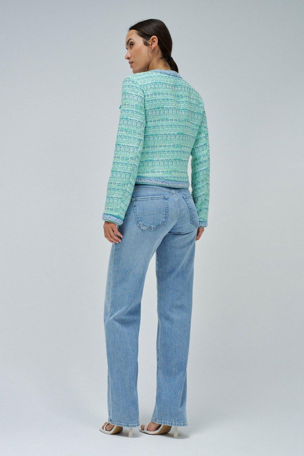 Green Colourful Tweed Jacket, , large image number 3