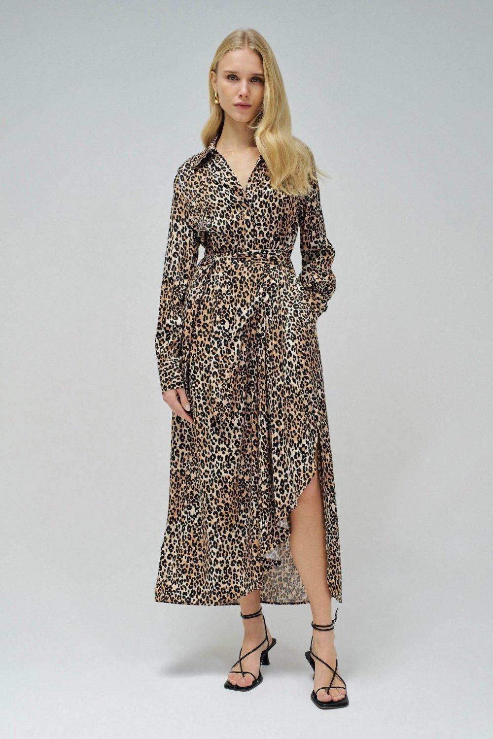 Multicolour Animal Print Shirt Dress, , large image number 0