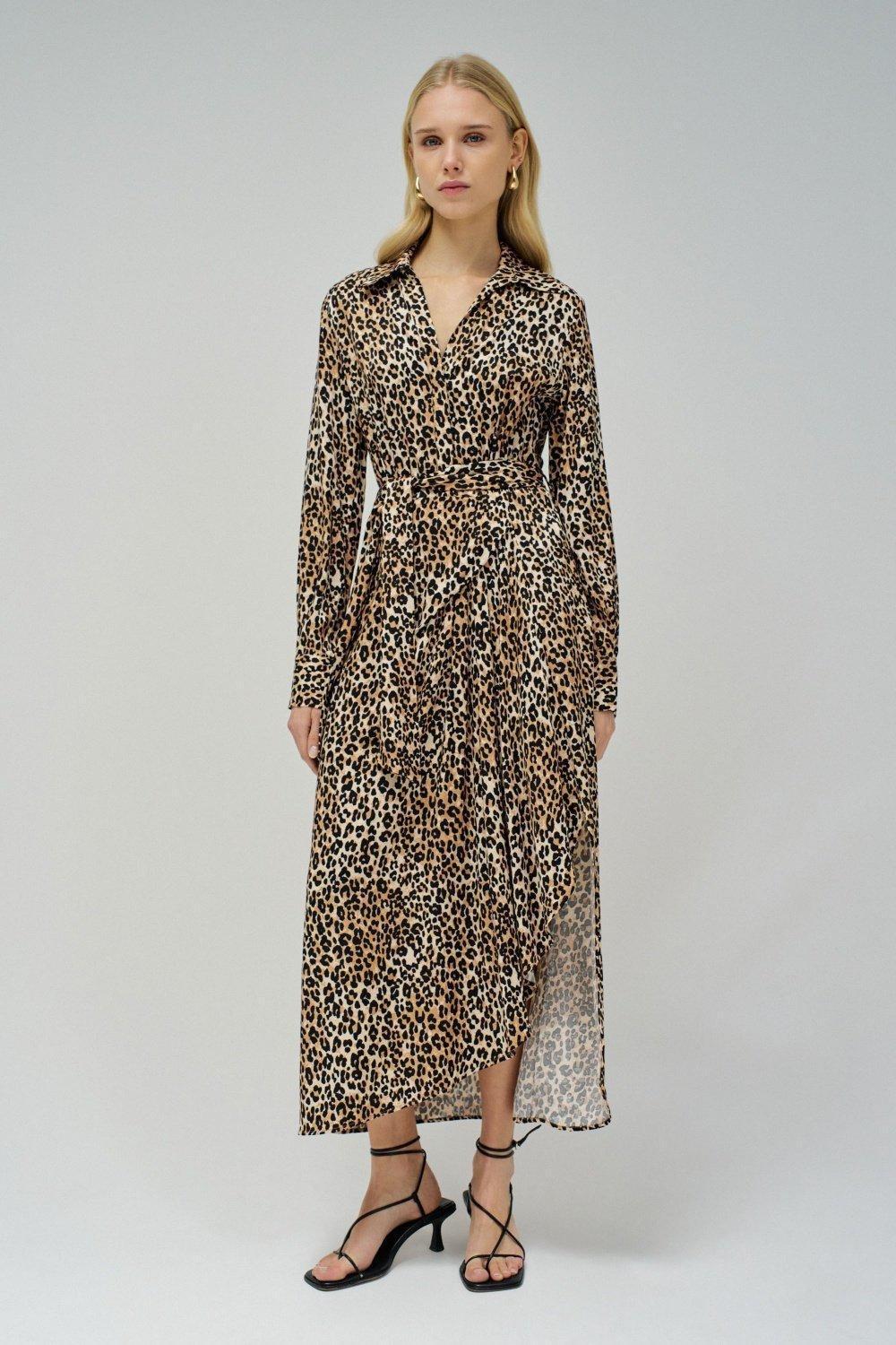 Multicolour Animal Print Shirt Dress, , large image number 1