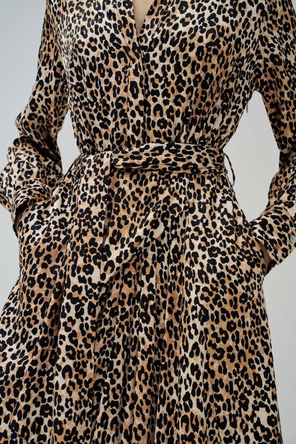 Multicolour Animal Print Shirt Dress, , large image number 4
