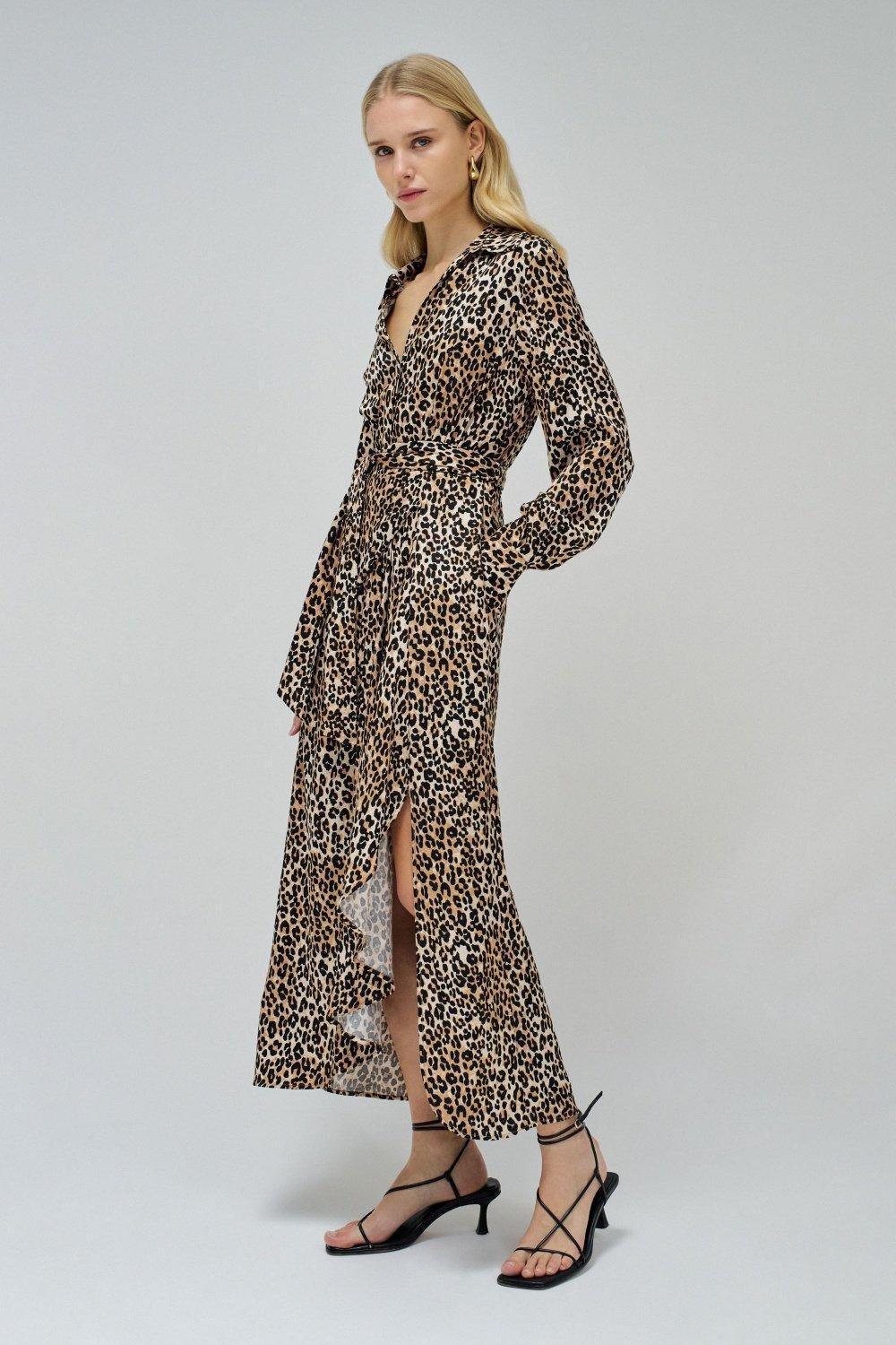 Shirt Dress Animal Print, Pearl, medium