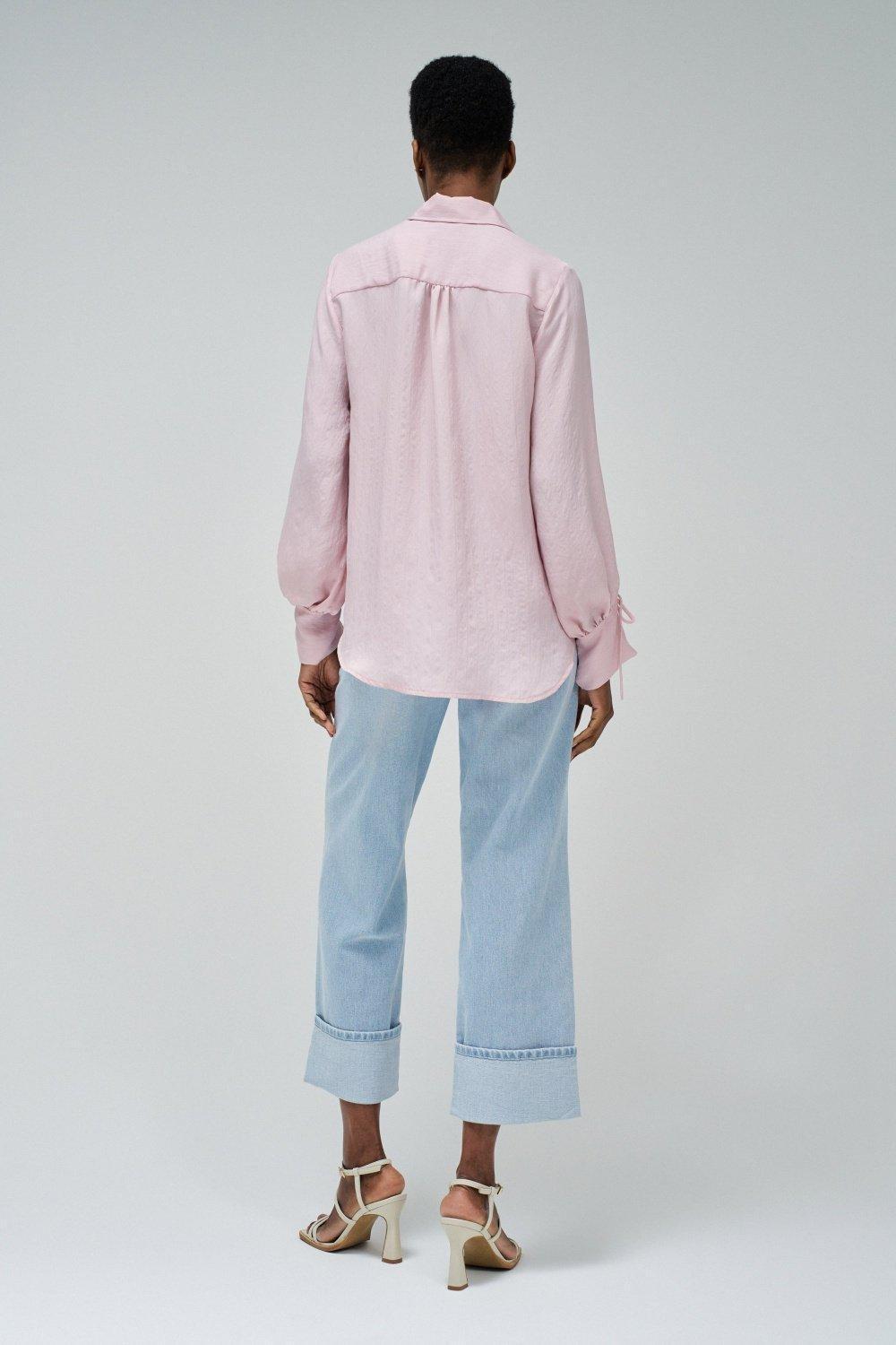 Pink Plain Button Down Shirt, , large image number 3