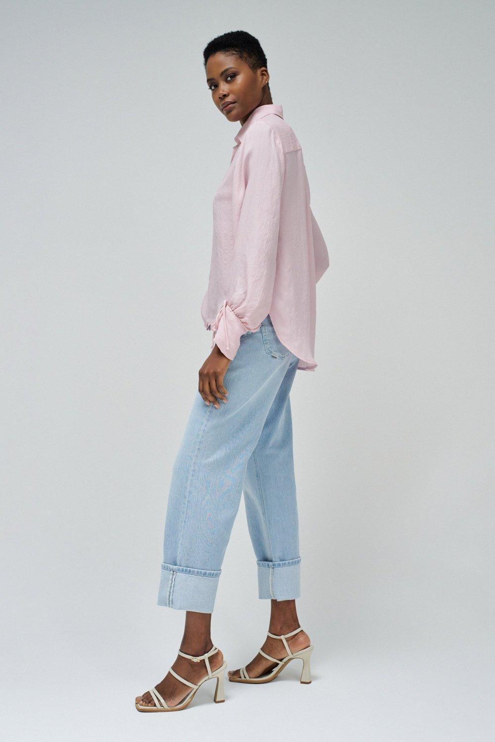 Asymmetrical Striped Shirt, Pink, large image number 2