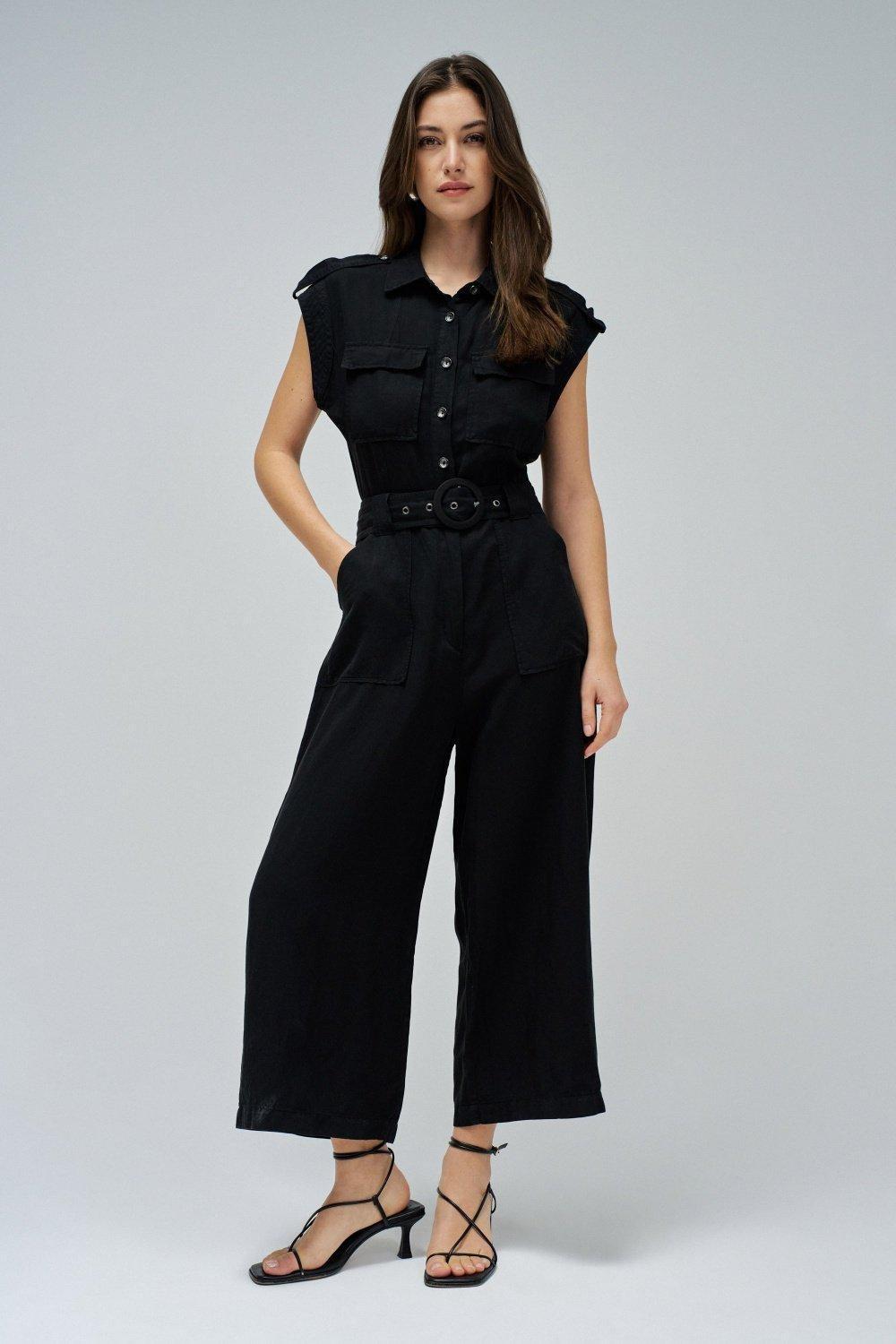 Black Light denim Jumpsuit, , medium