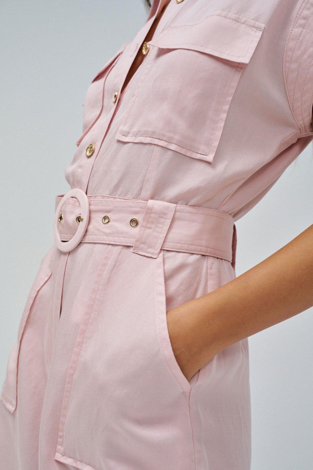 PINK LIGHTDENIM JUMPSUIT, , large image number 4