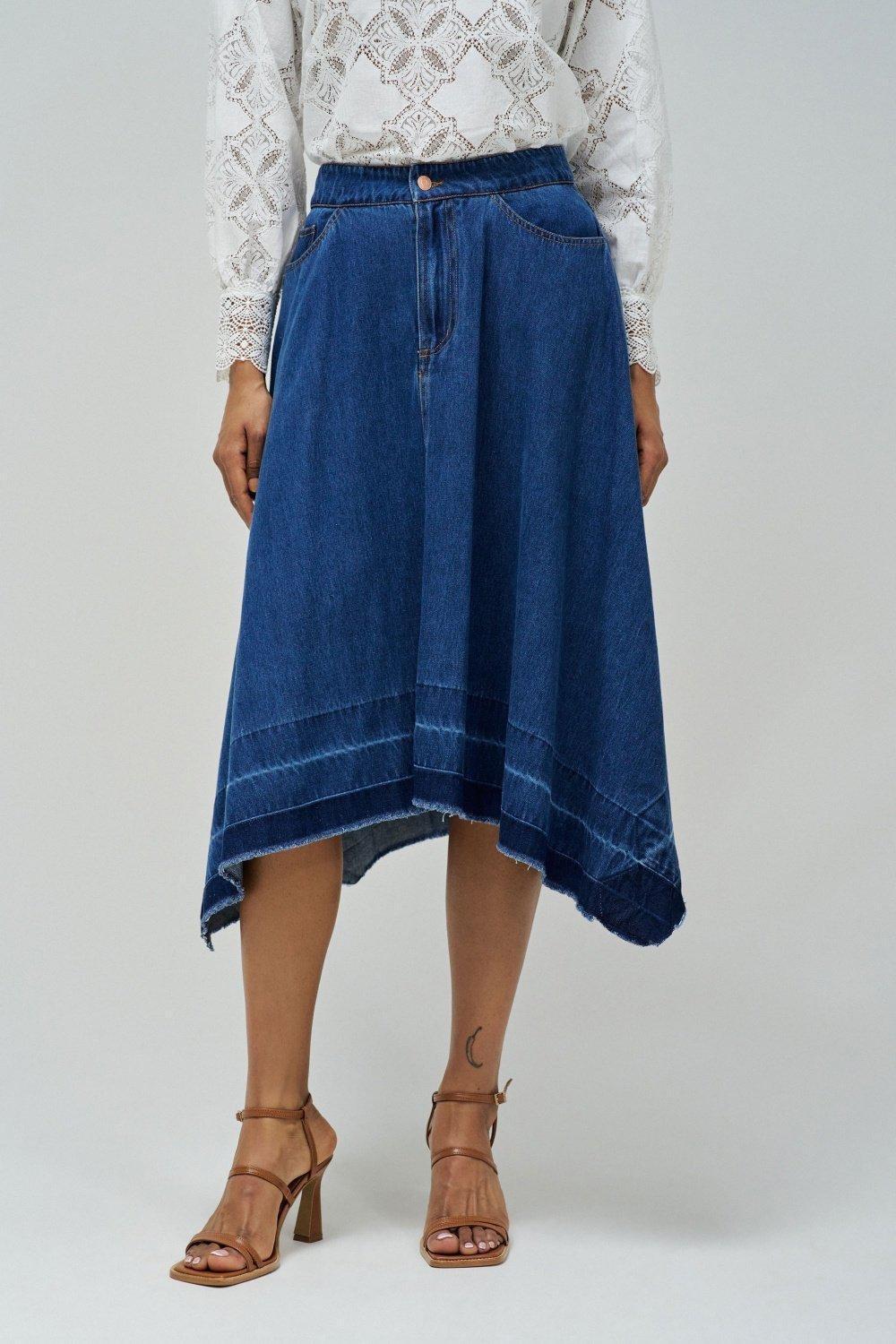 True Skirt In Lightdenim, Navy, large image number 0