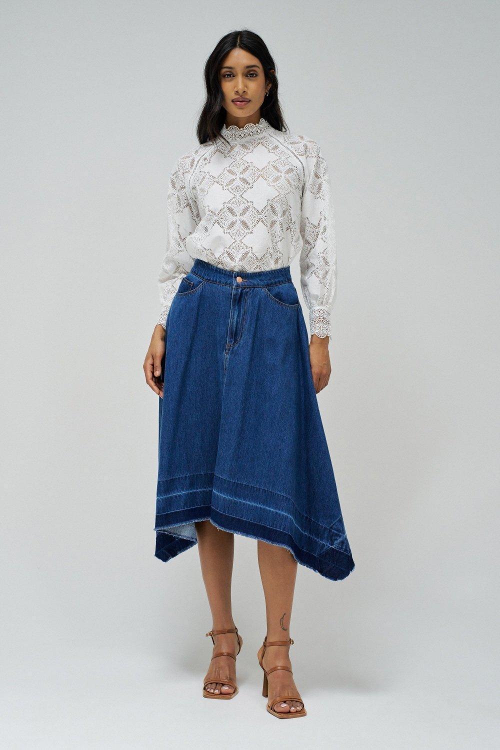 True Skirt In Lightdenim, Navy, large image number 1