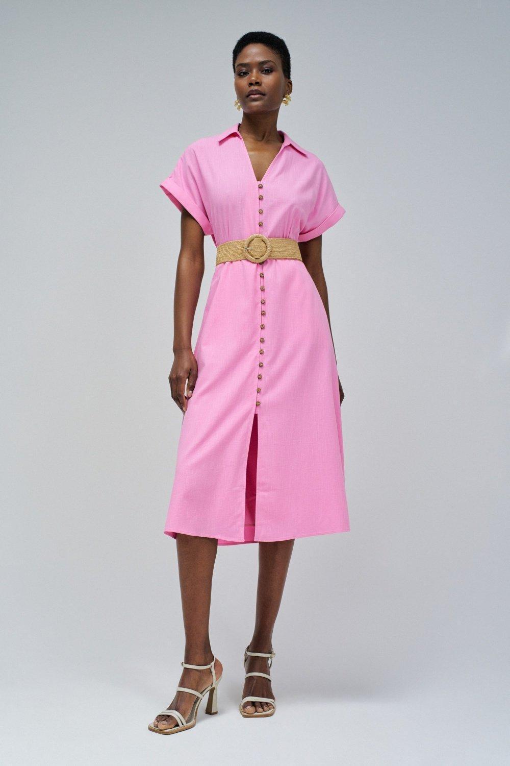 Pink Shirt Dress, , medium