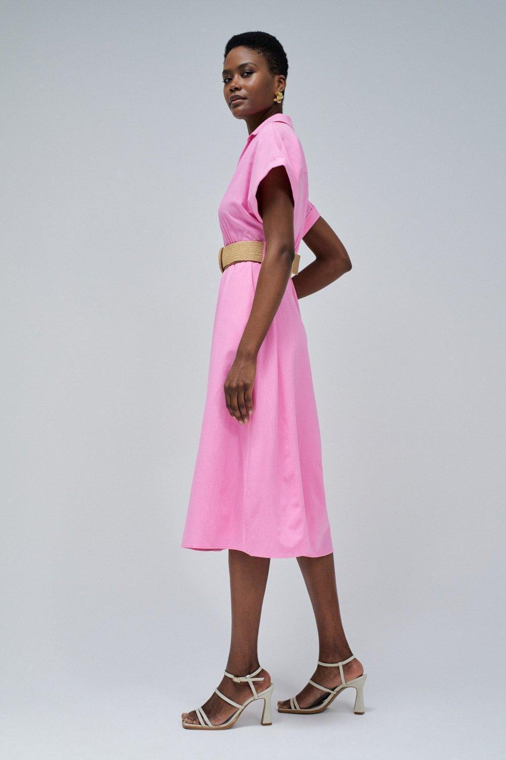 Pink Shirt Dress, , large image number 2