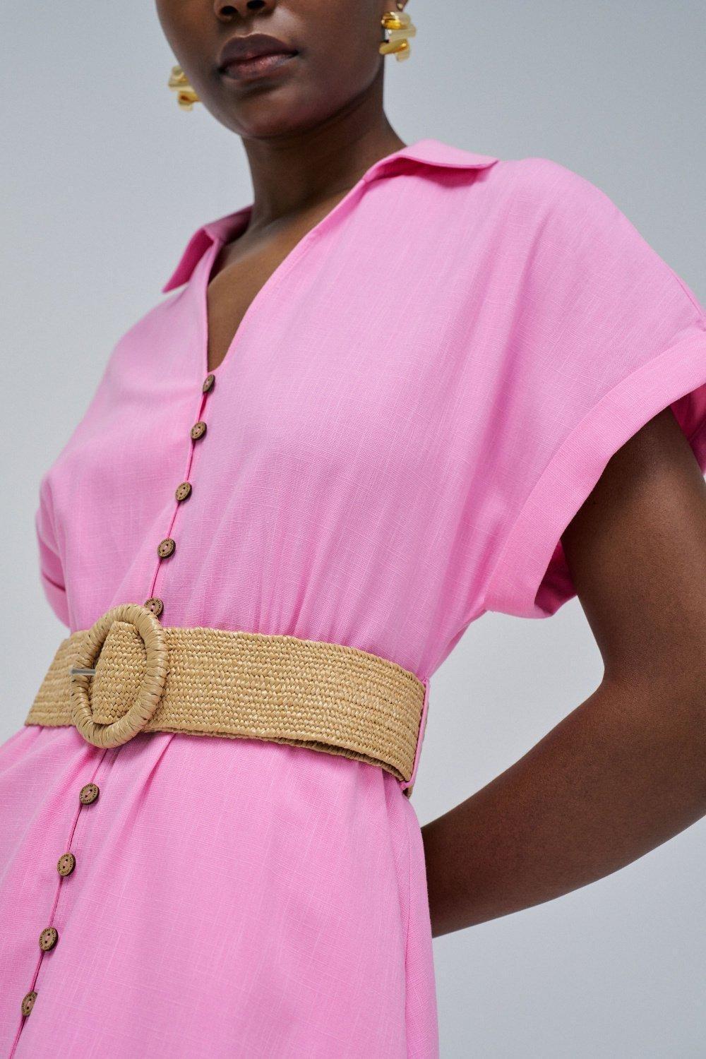 Pink Shirt Dress, , large image number 4