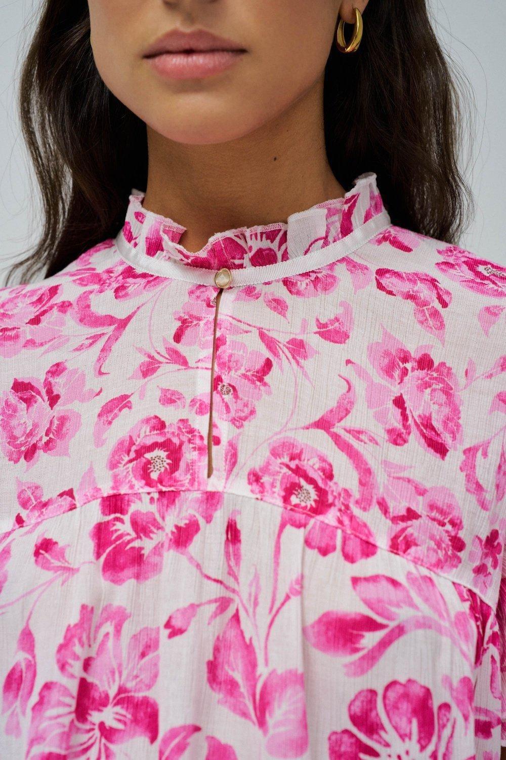 Top With Floral Patter, White, large image number 4