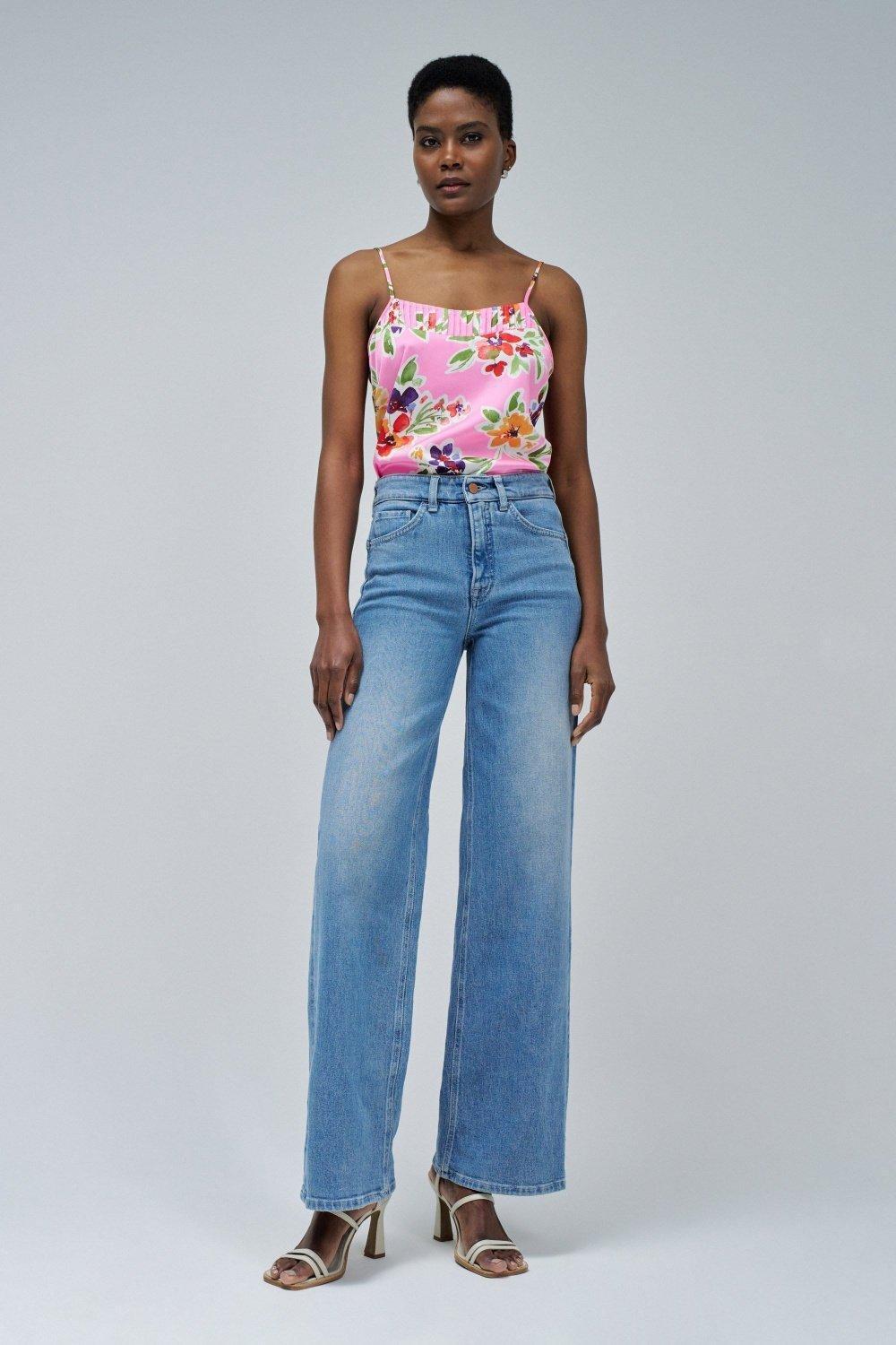 Top With Floral Pattern, Pink, medium