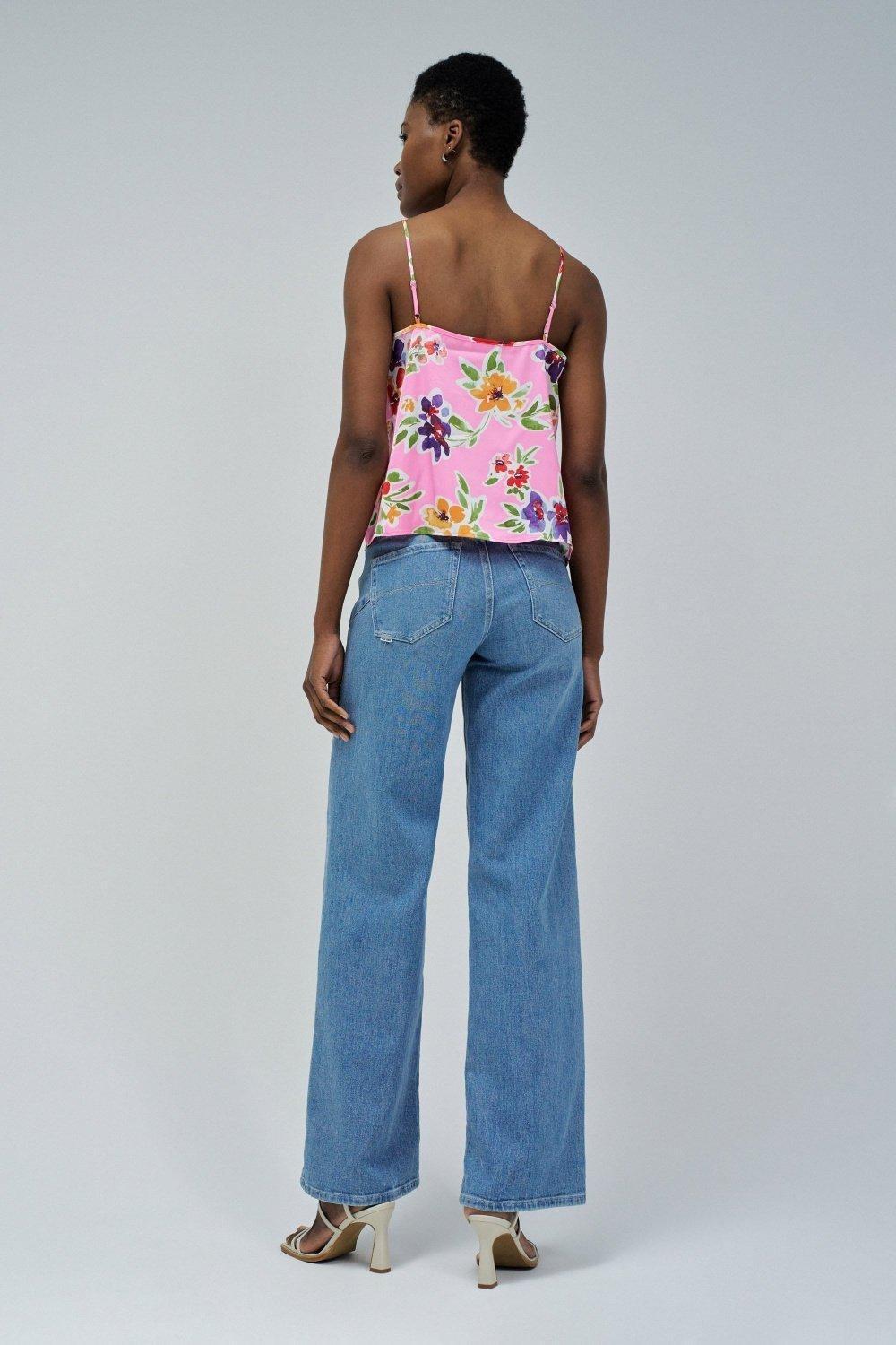 Top With Floral Pattern, Pink, large image number 3