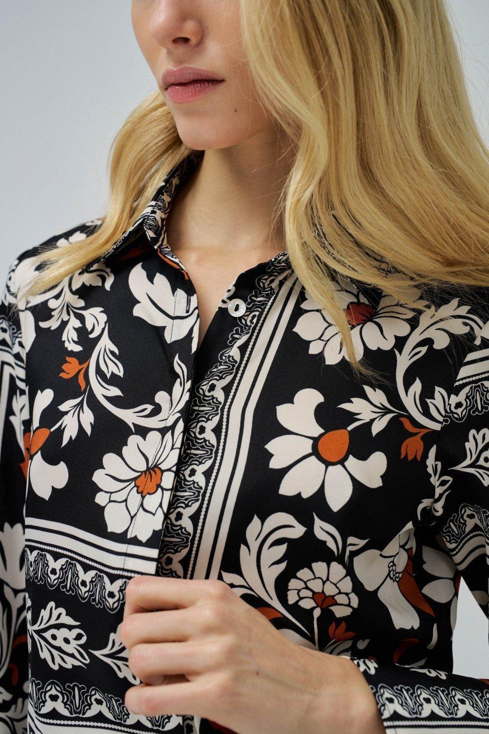 Black Floral Button Down Shirt, , large image number 4