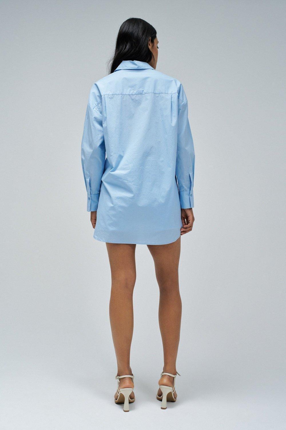Blue Poplin Shirt With Sparkles, , large image number 3