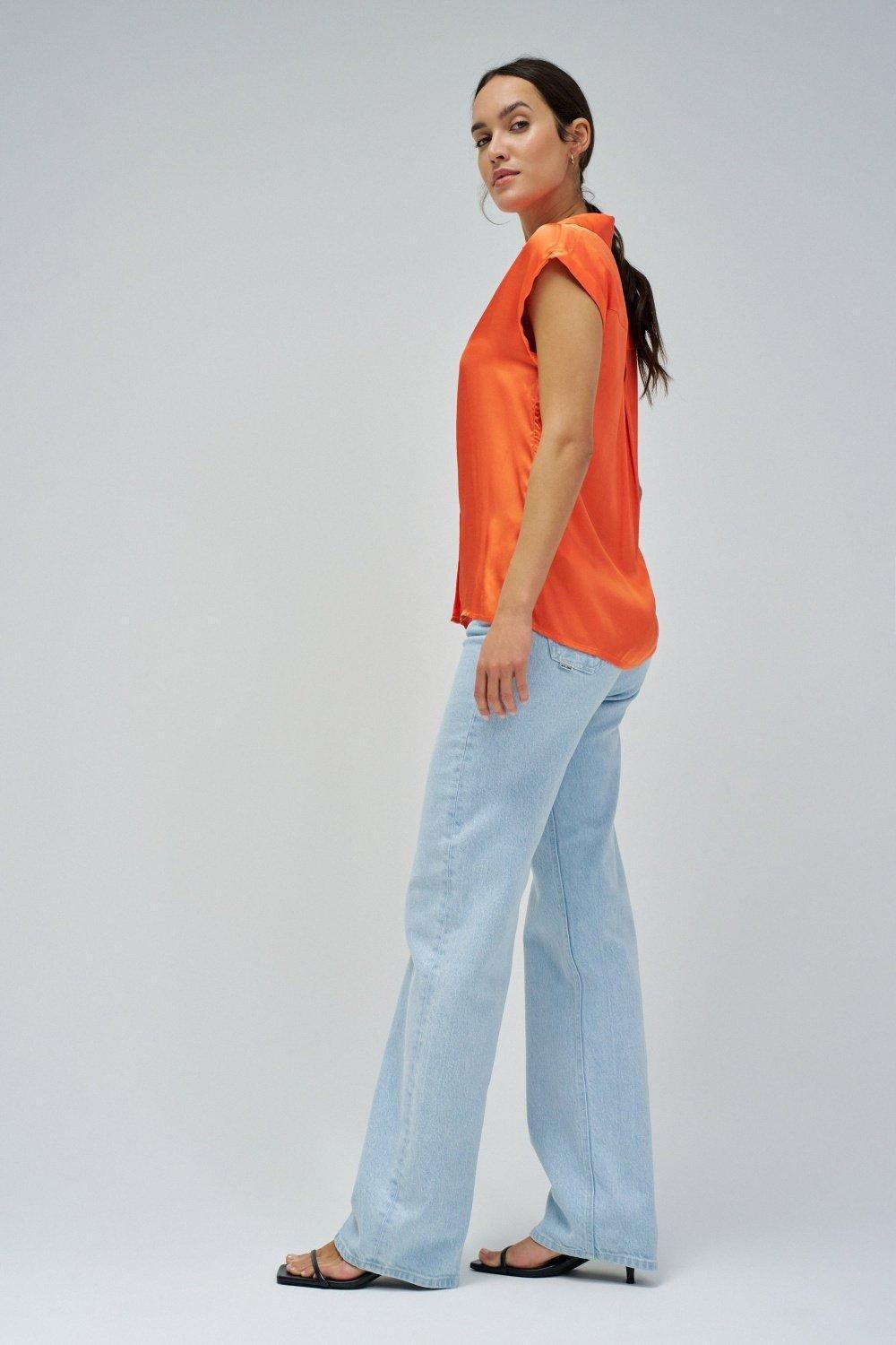 Orange Basic Shirt With Shou, , large image number 2