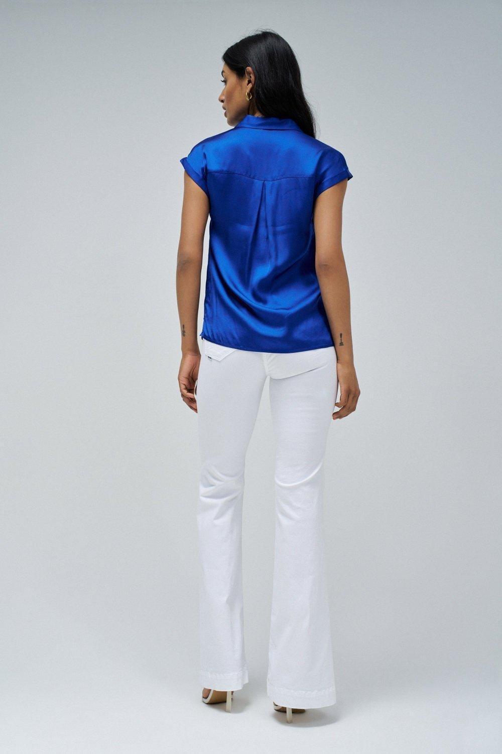 Blue Buttoned Basic Shirt, , large image number 3