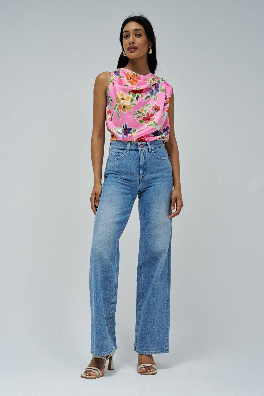 Pink Draped Top W/Neckline, , large image number 1
