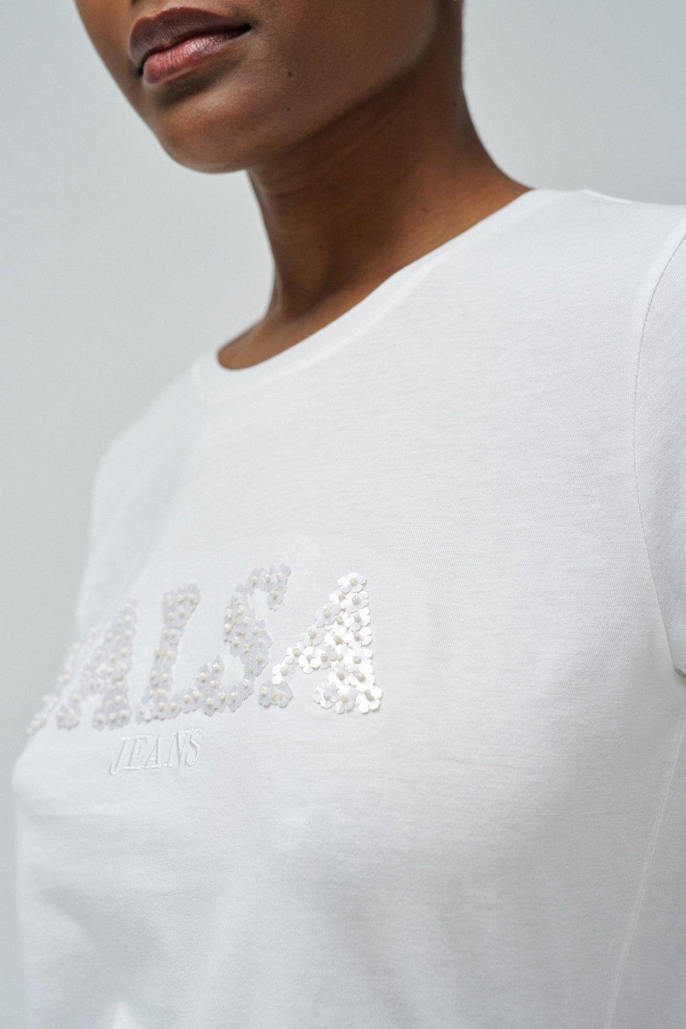 T-Shirt With Branding , White, large image number 4