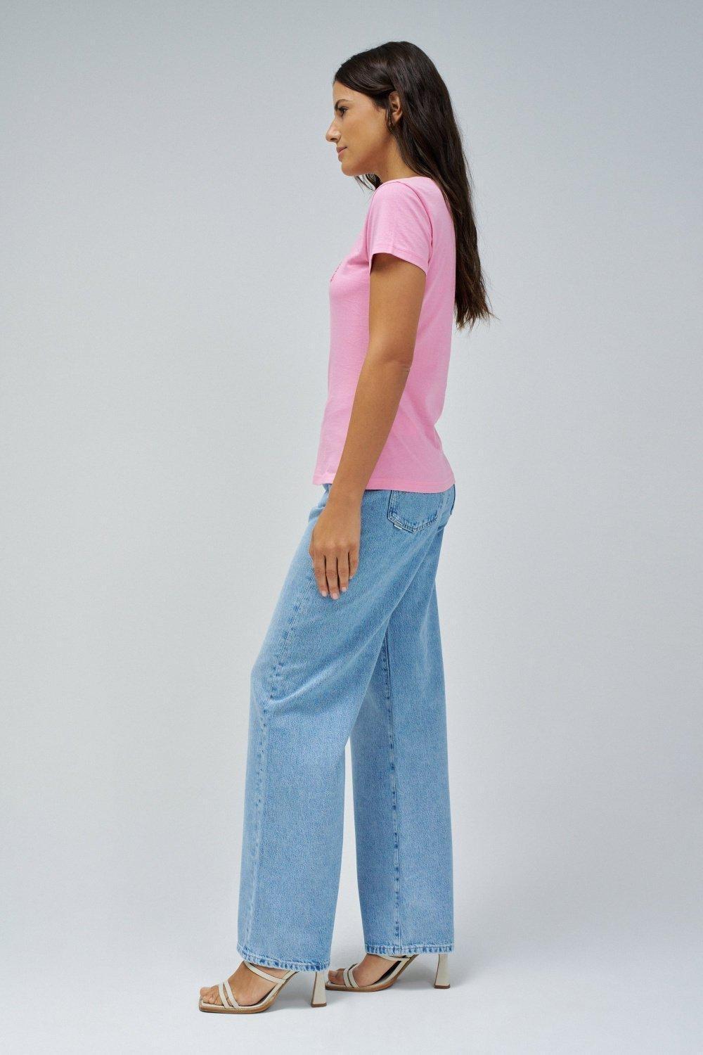 T-Shirt With Branding&nbsp;, Pink, large image number 2