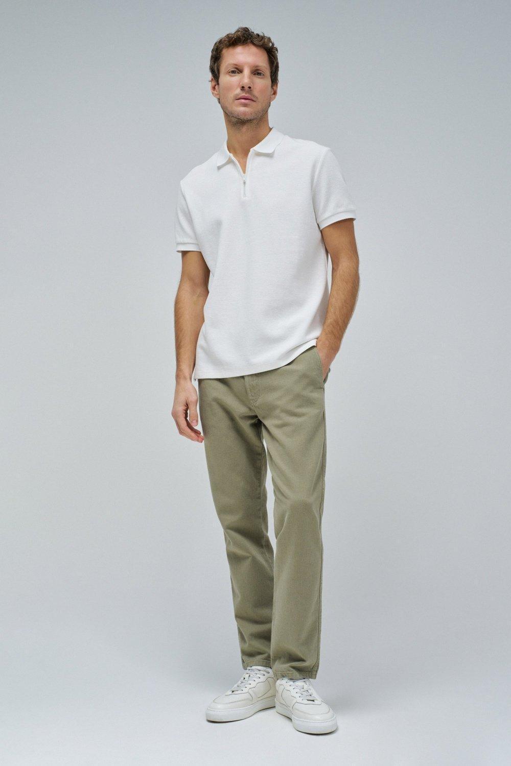 Joggers Trousers With Linen&nbsp;, Green, medium