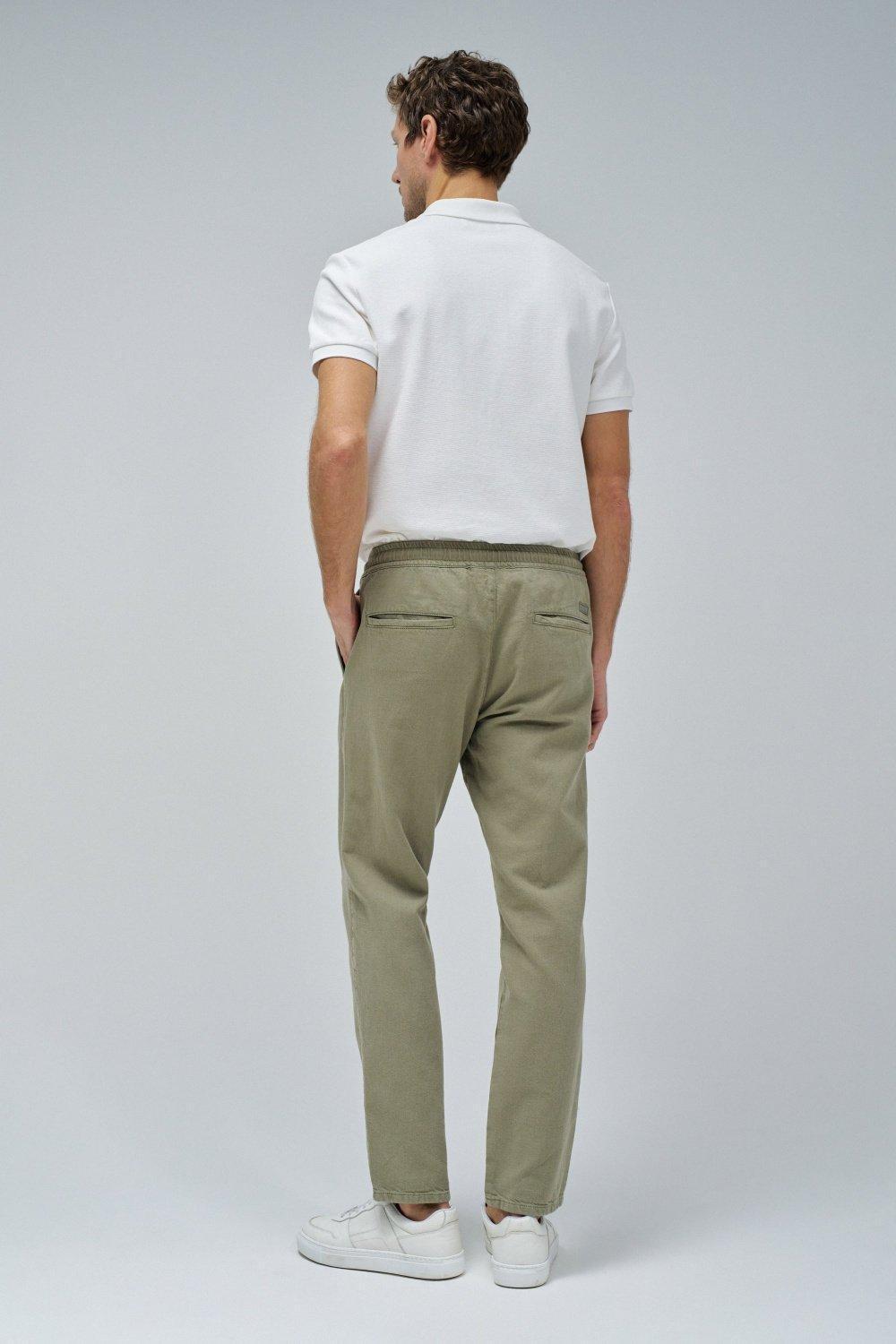Joggers Trousers With Linen&nbsp;, Green, large image number 3