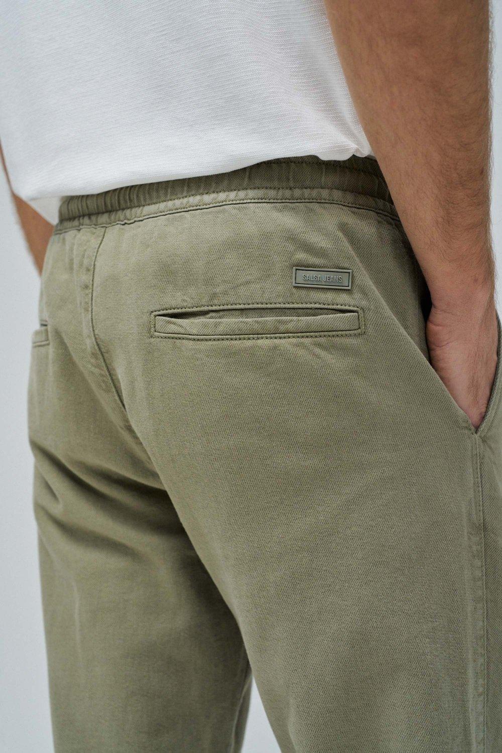 Joggers Trousers With Linen&nbsp;, Green, large image number 4
