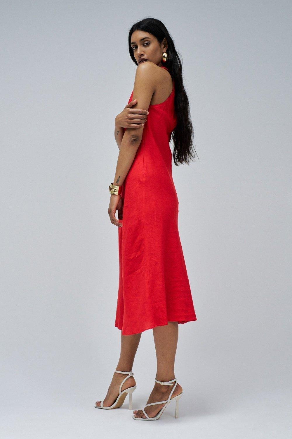 Dress With Back Twist , Red, medium