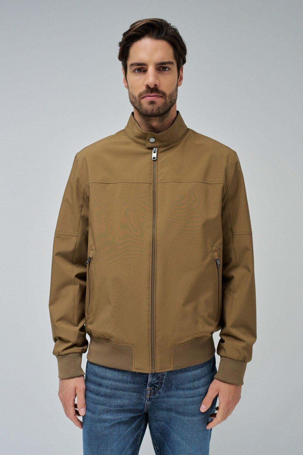 Beige Casual Bomber Jacket, , large image number 0
