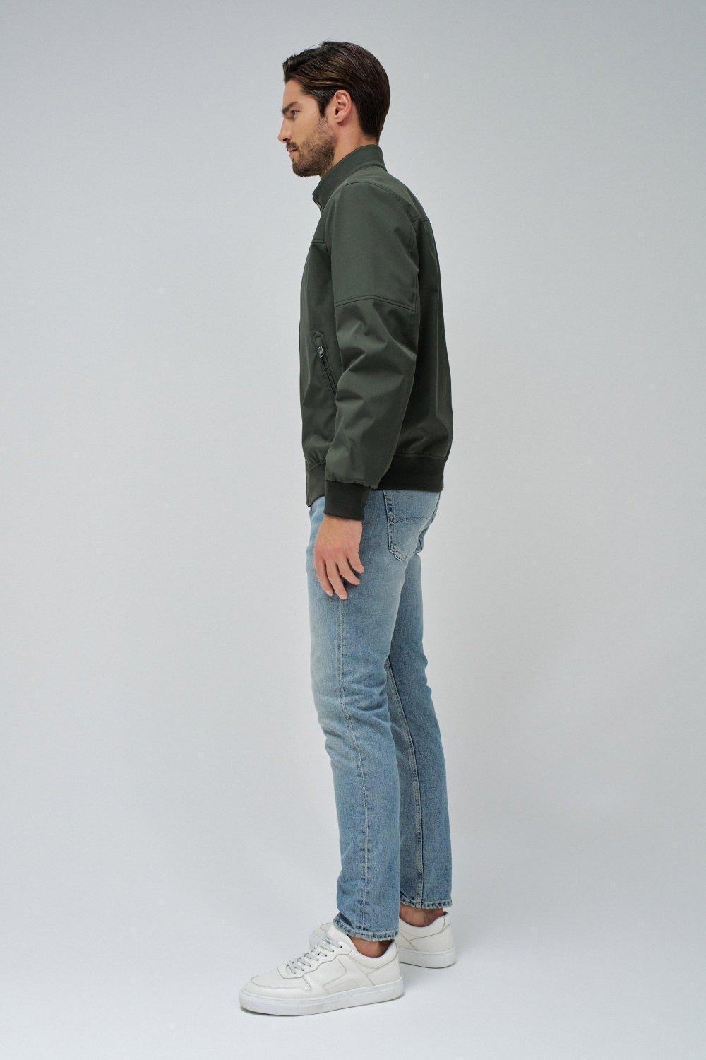 Green Solid Casual Bomber Jacket, , large image number 2