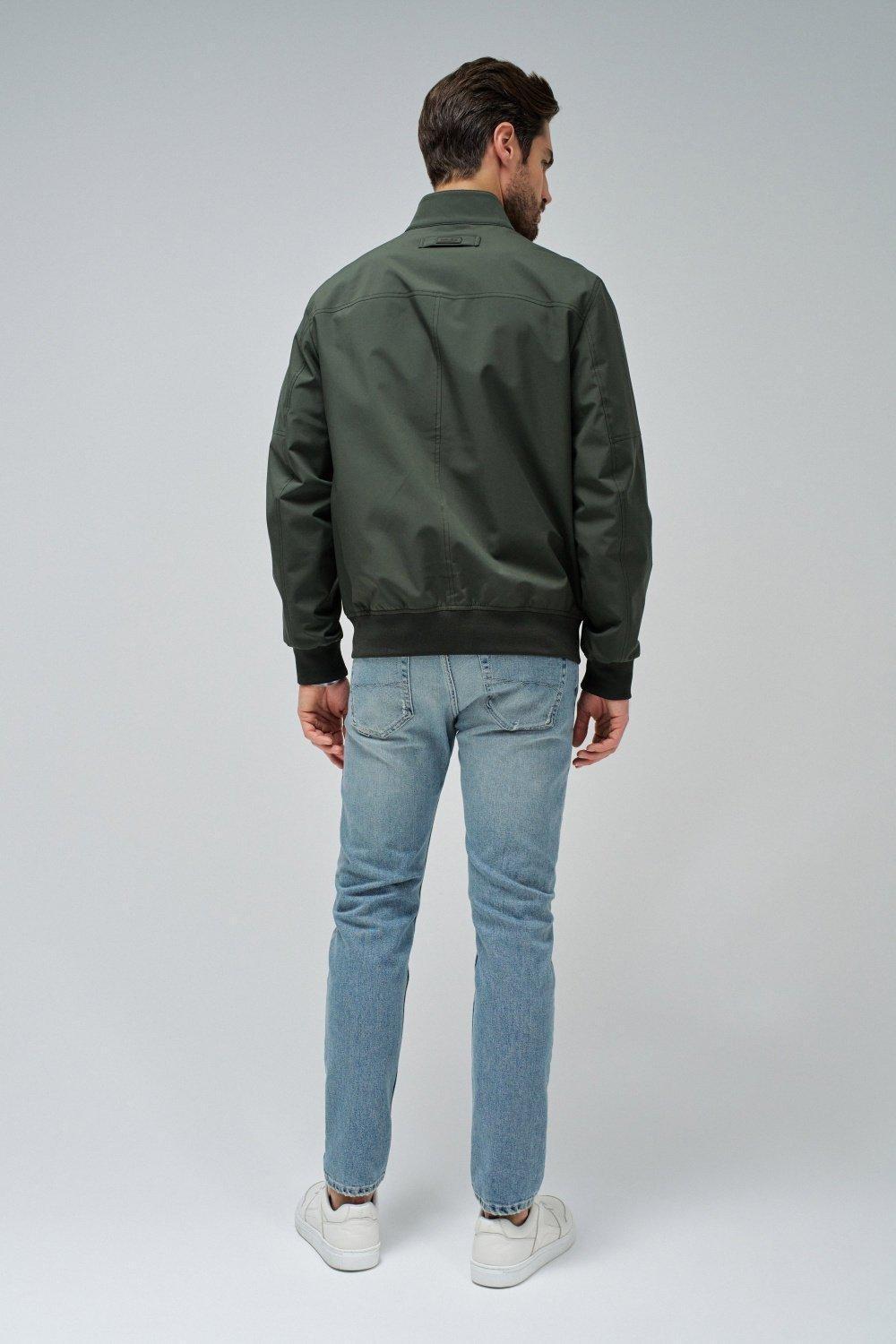 Green Solid Casual Bomber Jacket, , large image number 3