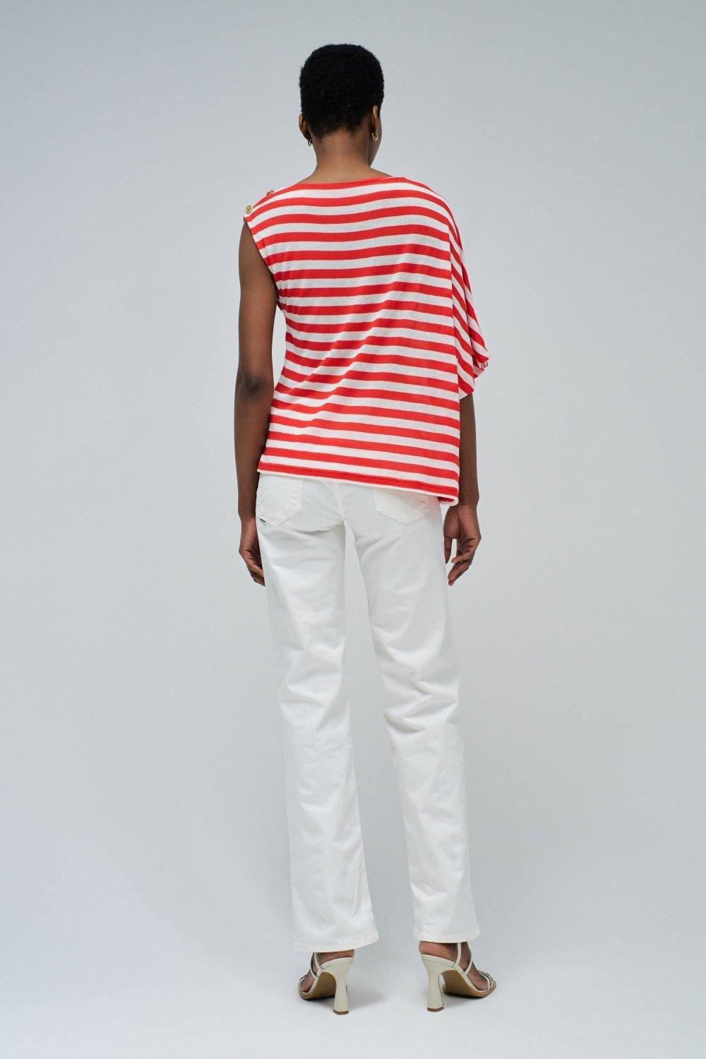 Asymmetric Striped Crop Top, , large image number 3