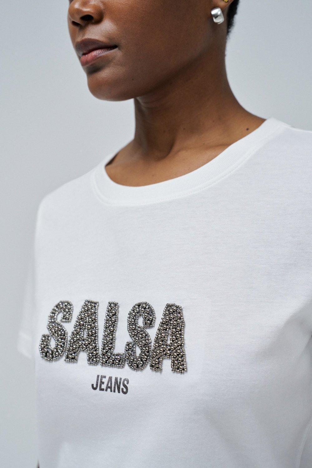 T-Shirt With Branding, White, large image number 4