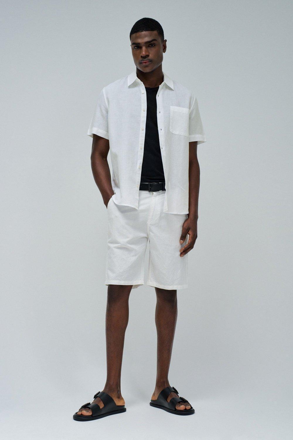 WHITE LINEN SHIRT, , large image number 1