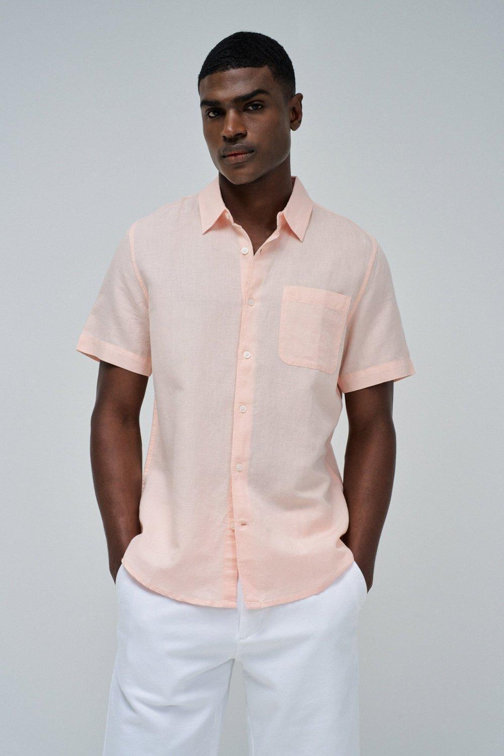 Linen Plain Casual Shirt, , large image number 0