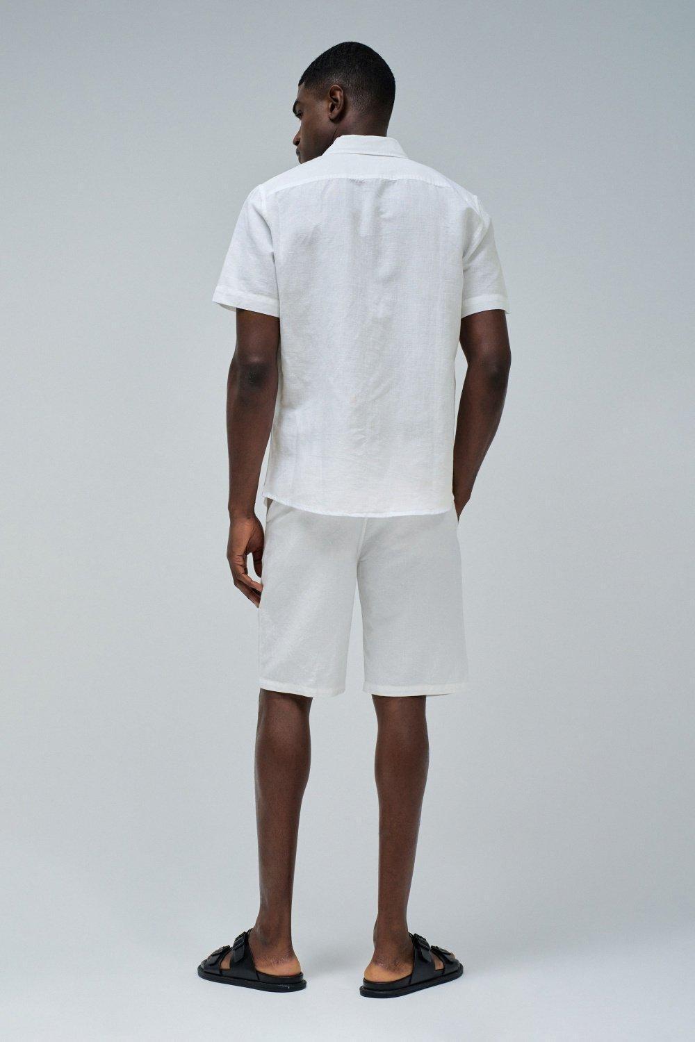 Linen Shirt , White, large image number 3