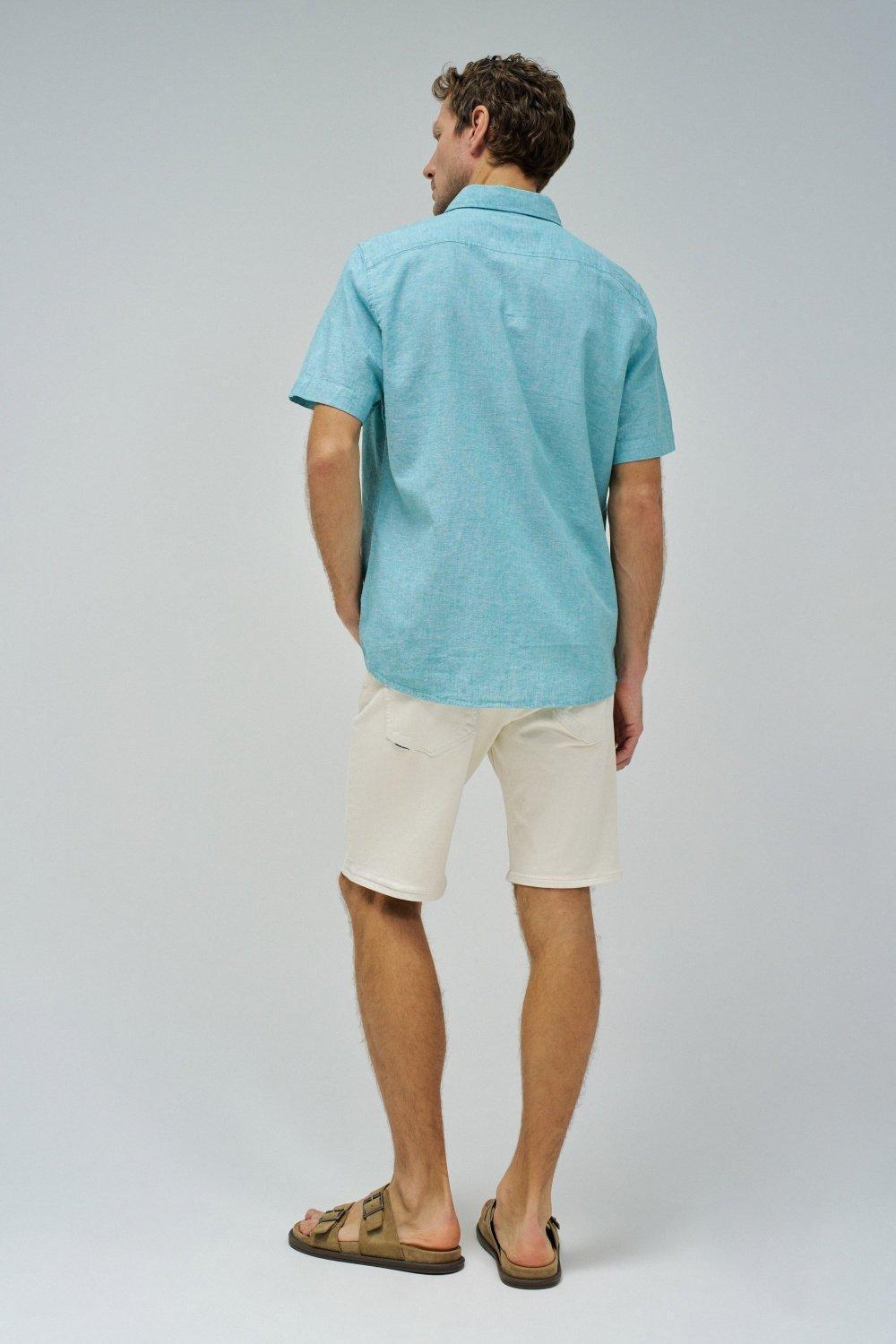 Linen Shirt , Green, large image number 3