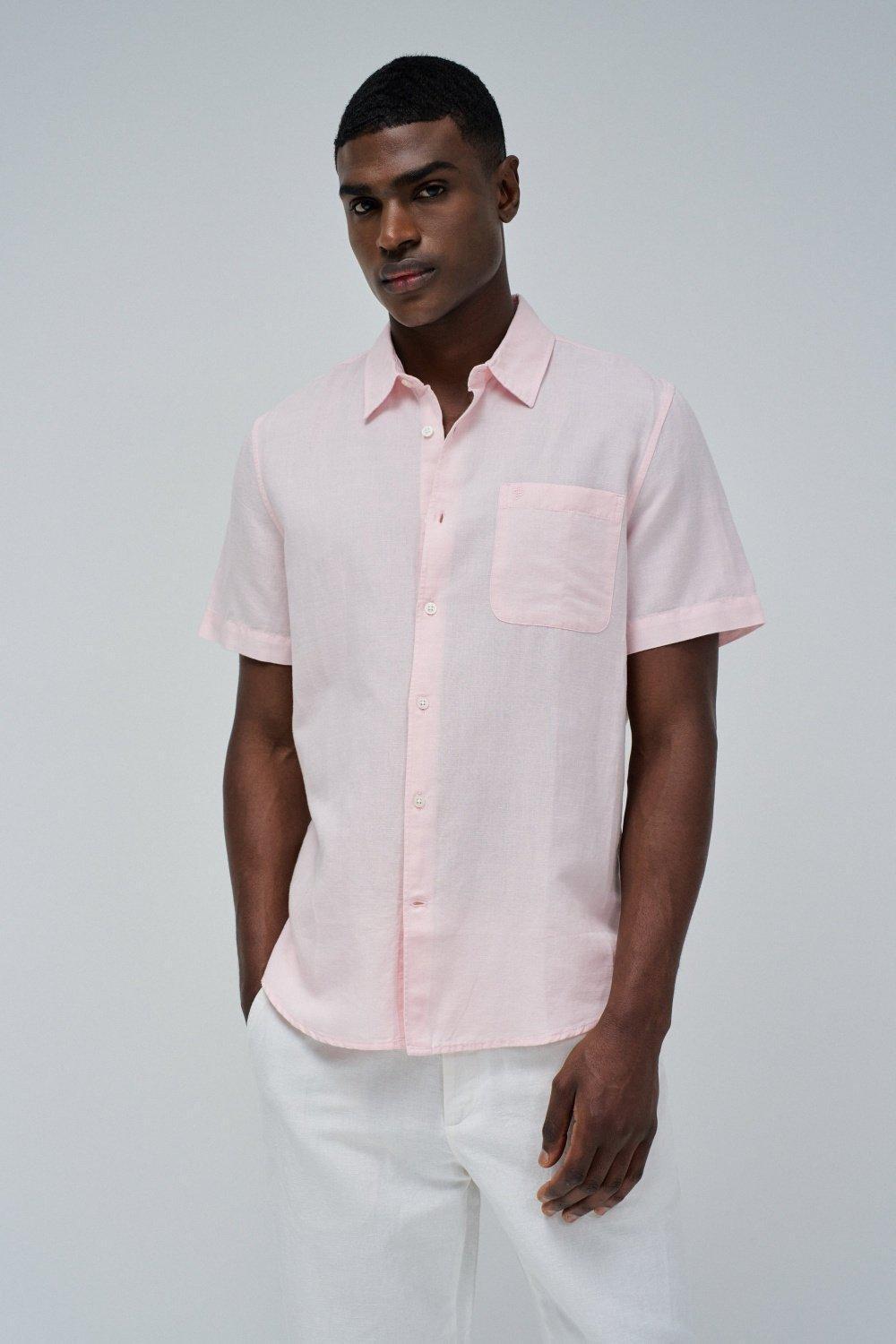 Linen Shirt&nbsp;, Pink, medium