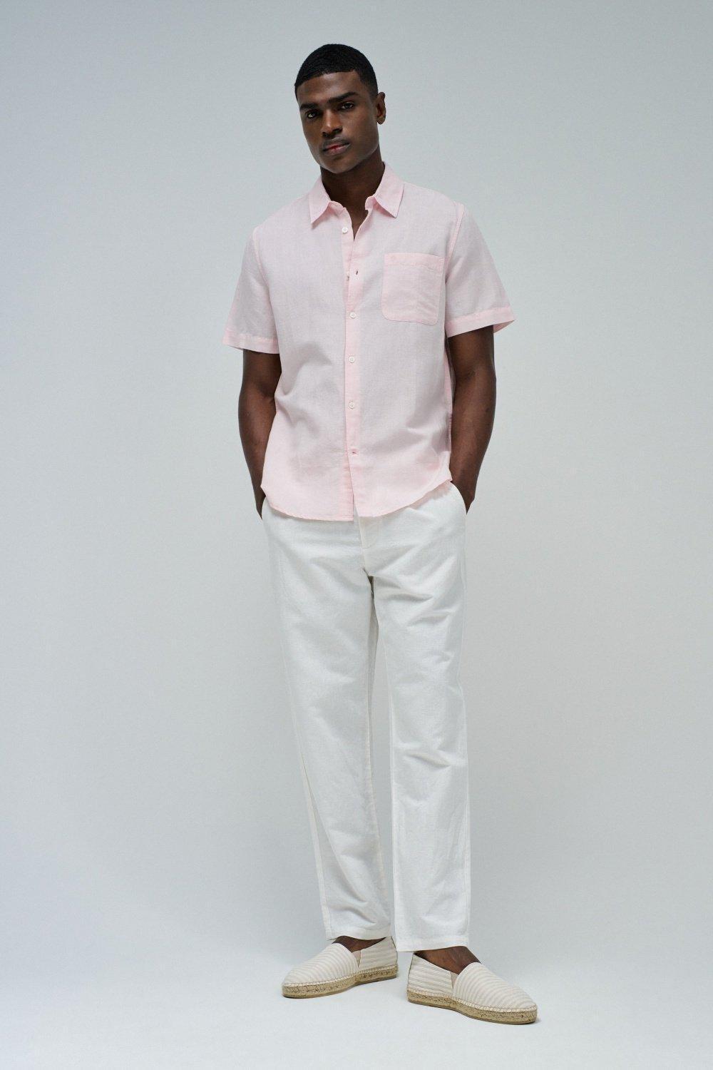 Linen Shirt&nbsp;, Pink, medium