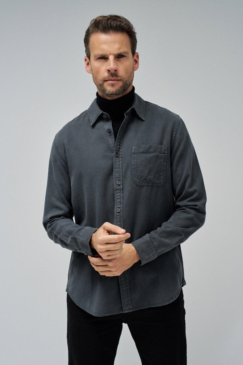 Grey Solid Casual Shirt, , medium